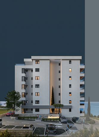 Apartments in a new building in Dobra Voda with sea views